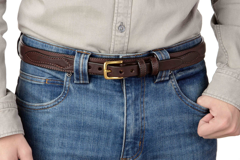 The Walker: Brown Stitched Ranger 1.25" - Bullhide Belts