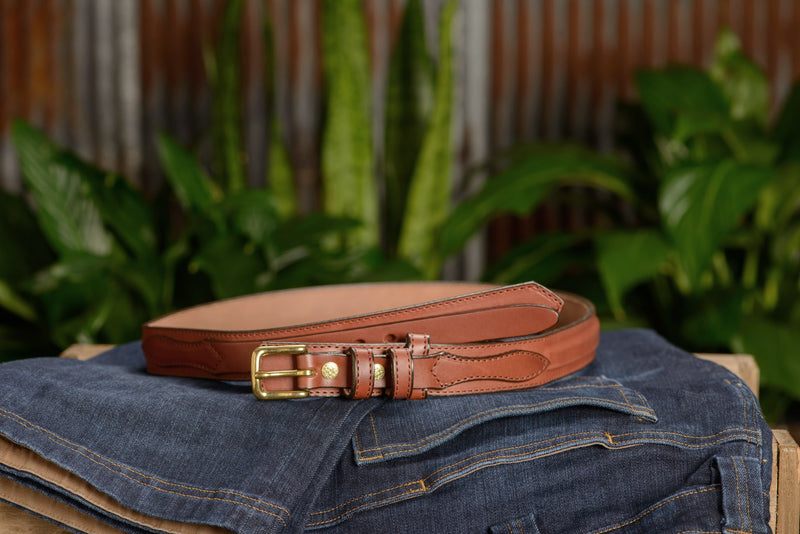 The Walker: Medium Brown Stitched Ranger 1.25" - Bullhide Belts