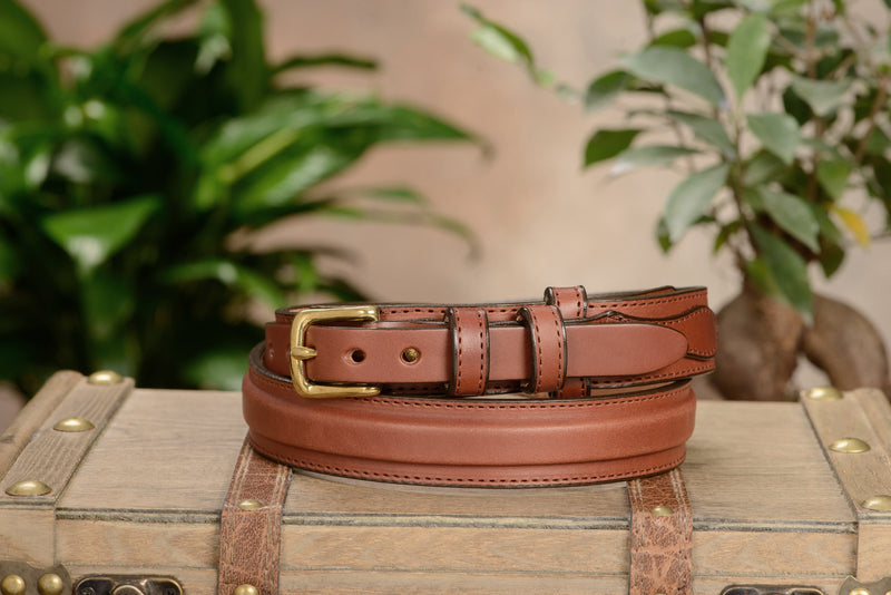 The Walker: Medium Brown Stitched Ranger 1.25" - Bullhide Belts