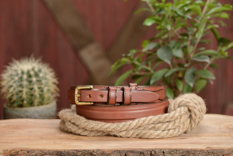 The Walker: Medium Brown Stitched Ranger 1.25" - Bullhide Belts