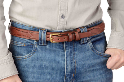 The Walker: Medium Brown Stitched Ranger 1.25" - Bullhide Belts