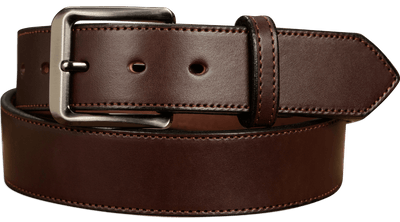 The Admiral: Men's Brown Stitched Leather Belt 1.50" - Bullhide Belts