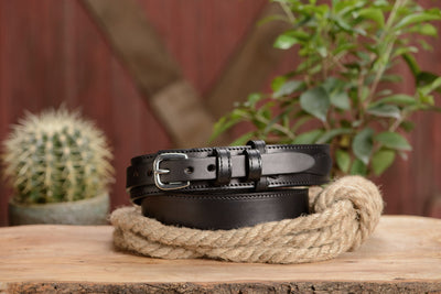 The Walker: Black Stitched Ranger 1.50" - Bullhide Belts