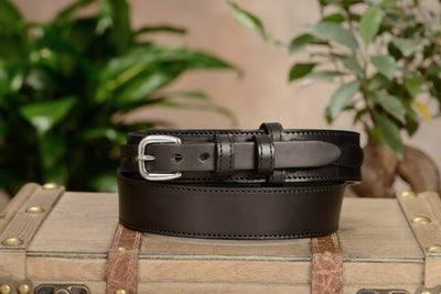 The Walker: Black Stitched Ranger 1.50" - Bullhide Belts