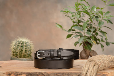 The Walker: Black Stitched Ranger 1.50" - Bullhide Belts