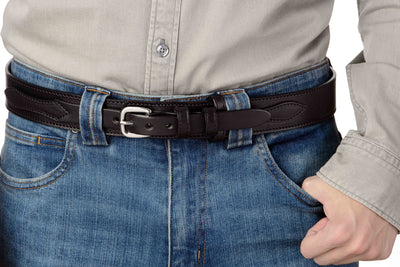 The Walker: Black Stitched Ranger 1.50" - Bullhide Belts