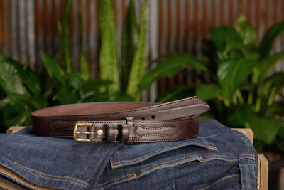 The Walker: Brown Stitched Ranger 1.50" - Bullhide Belts