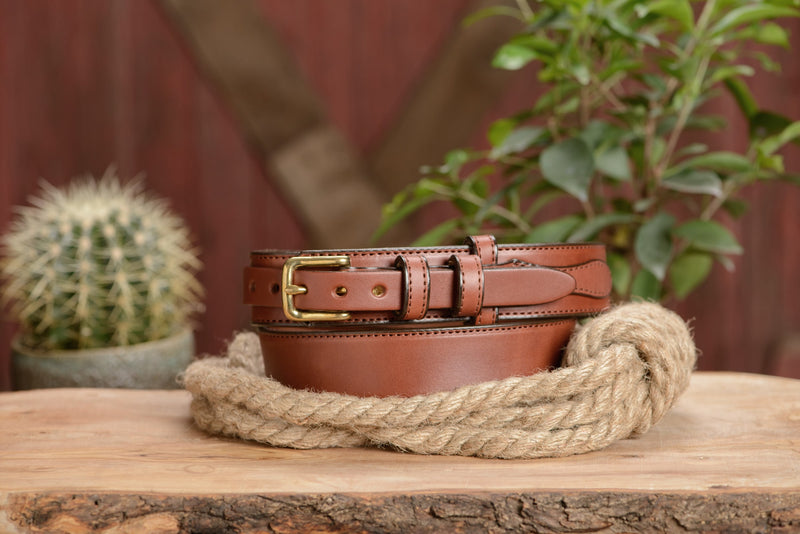 The Walker: Medium Brown Stitched Ranger 1.50" - Bullhide Belts