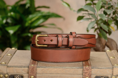 The Walker: Medium Brown Stitched Ranger 1.50" - Bullhide Belts