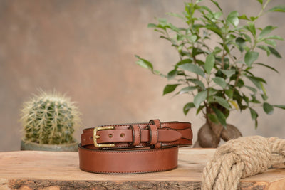 The Walker: Medium Brown Stitched Ranger 1.50" - Bullhide Belts