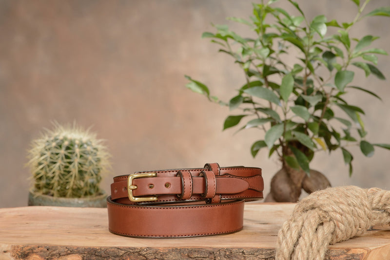 The Walker: Medium Brown Stitched Ranger 1.50" - Bullhide Belts