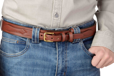 The Walker: Medium Brown Stitched Ranger 1.50" - Bullhide Belts