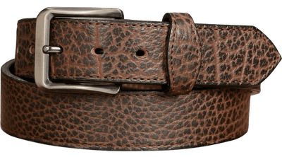 The Forester: Men's Brown Stitched American Bison Leather Belt 1.50" - Bullhide Belts