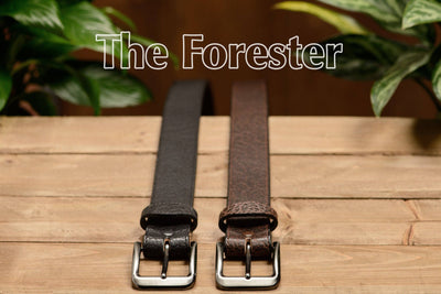 The Forester: Men's Brown Stitched American Bison Leather Belt 1.50" - Bullhide Belts