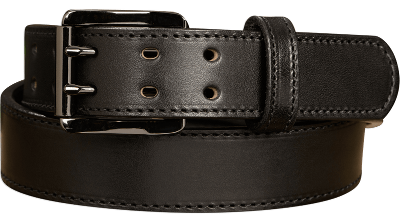 The Viper: Black Stitched Double Prong Max Thick 1.50" - Bullhide Belts