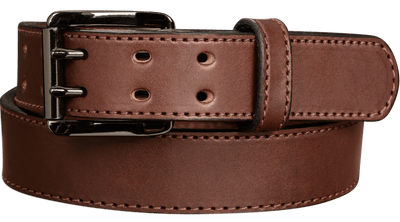 The Viper: Brown Stitched Double Prong Max Thick 1.50" - Bullhide Belts