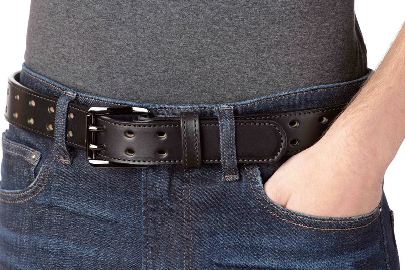 The Holey Bull: Black Stitched Double Prong Max Thick 1.50" - Bullhide Belts