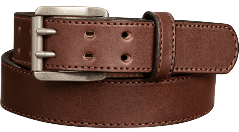 The Viper: Brown Stitched Double Prong Max Thick 1.50" - Bullhide Belts