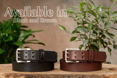 The Viper: Brown Stitched Double Prong Max Thick 1.50" - Bullhide Belts