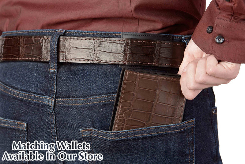 Brown American Alligator Belt - Bullhide Belts