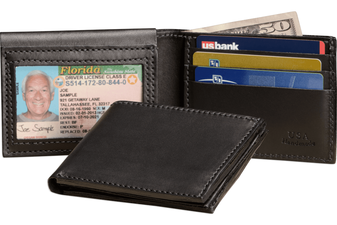 Buckle-Down Men's Buffalo Plaid Bifold Wallet - Vegan Leather, 5 Card Slots, ID Window
