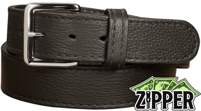 Black American Bison Money Belt With 25 Zipper BullhideBelts
