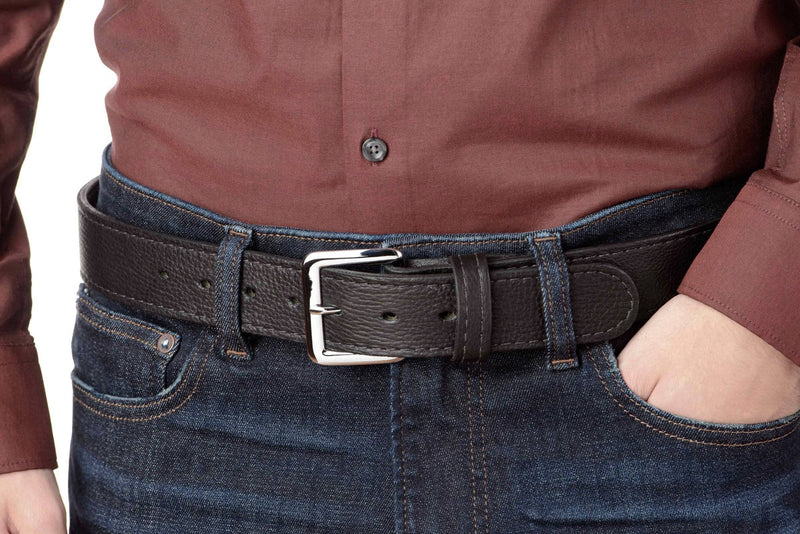 Bullhide Mens Leather Belt - USA Made 1.5" Wide Crazy Horse Casual Belt