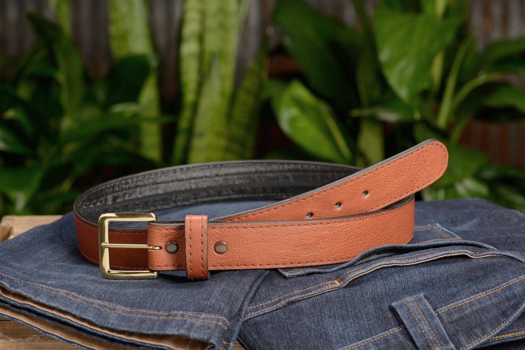 Brown American Bison Money Belt With 25