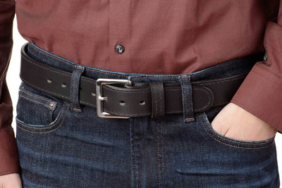 Black English Bridle Leather Money Belt With 25" Zipper - Bullhide Belts