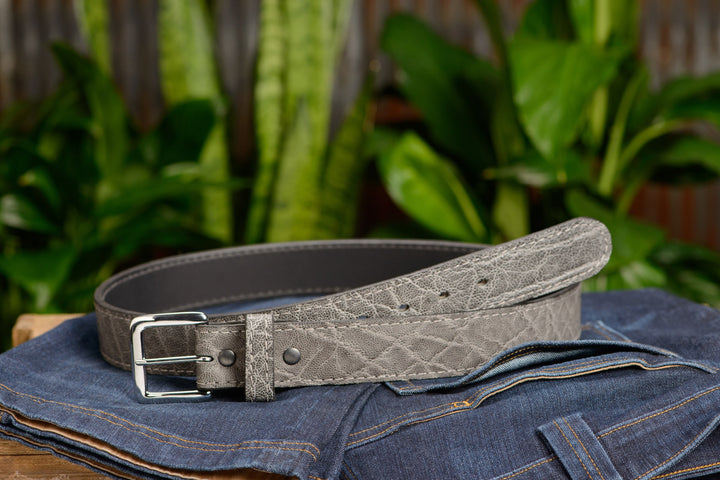 Men's Charcoal Gray Elephant Leather Belt – BullhideBelts.com