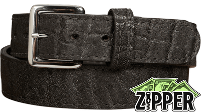 Black Elephant Money Belt With 25" Zipper - Bullhide Belts