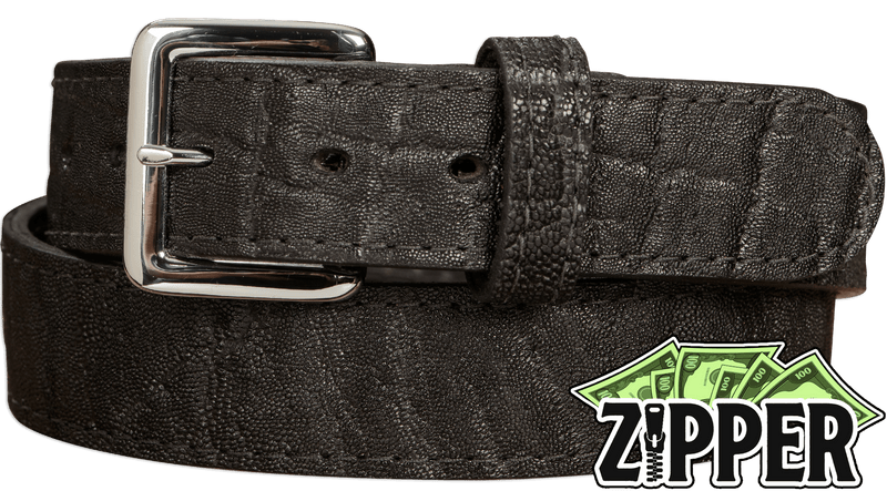 Black Elephant Money Belt With 25" Zipper - Bullhide Belts