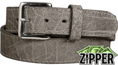 Charcoal Gray Elephant Money Belt With 25" Zipper - Bullhide Belts