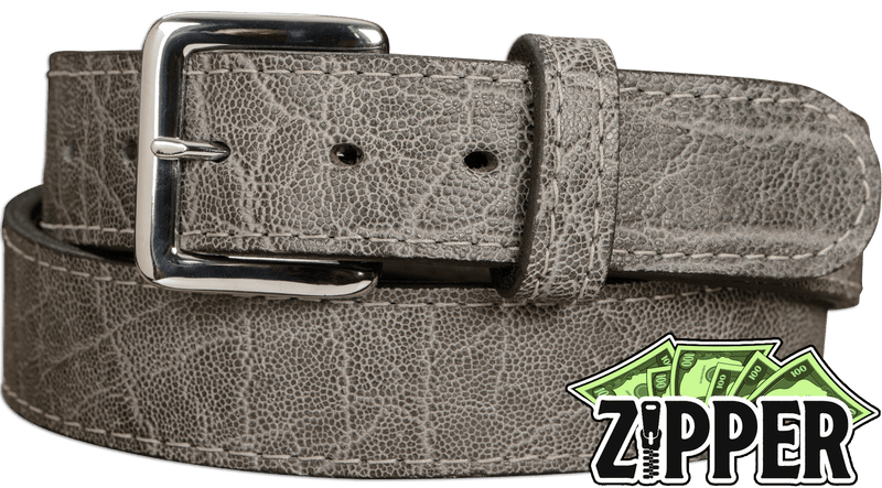 Charcoal Gray Elephant Money Belt With 25" Zipper - Bullhide Belts