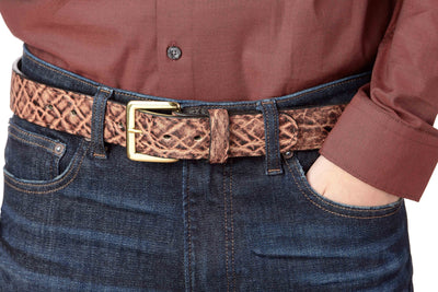 Rustic Brown Elephant Money Belt With 25" Zipper - Bullhide Belts