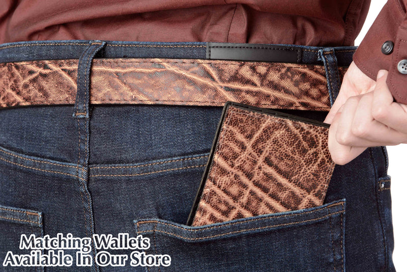 Rustic Brown Elephant Money Belt With 25" Zipper - Bullhide Belts