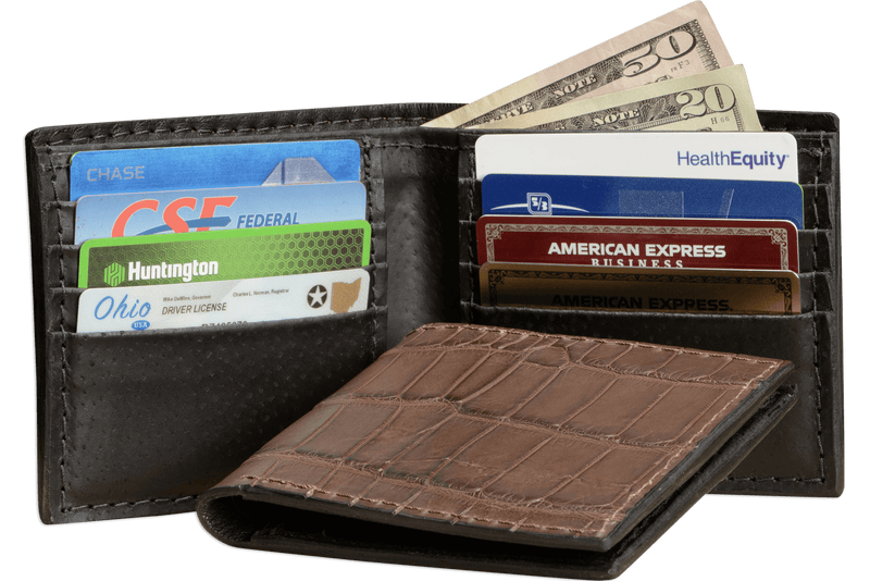 Brown Alligator Bifold Wallet - Bullhide Belts