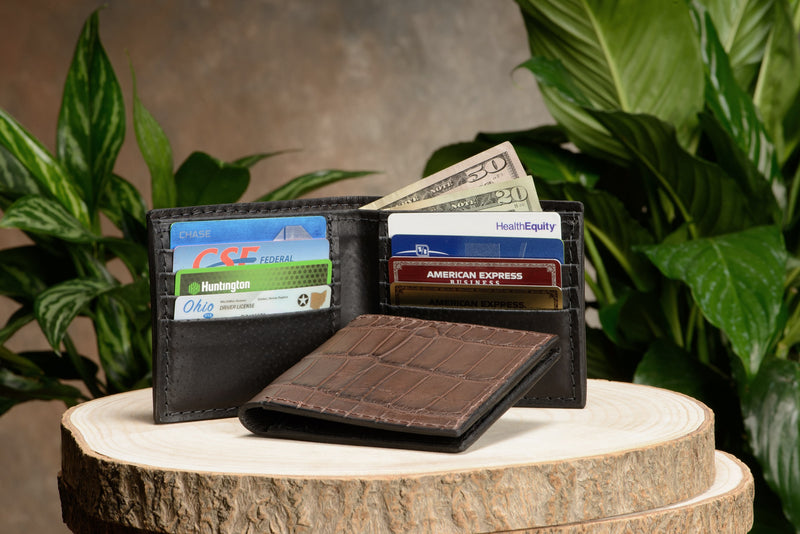 Brown Alligator Bifold Wallet - Bullhide Belts