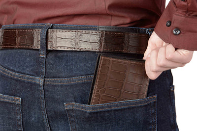 Brown Alligator Bifold Wallet - Bullhide Belts