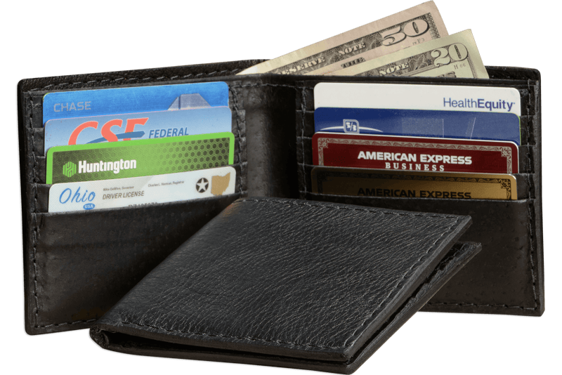 Black American Bison Bifold Wallet - Bullhide Belts