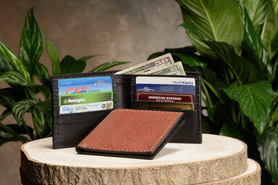 Brown American Bison Bifold Wallet - Bullhide Belts