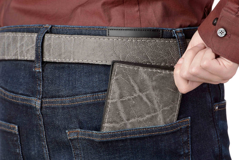 Charcoal Gray Elephant Bifold Wallet - Bullhide Belts