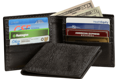 Black Hippopotamus Bifold Wallet - Bullhide Belts