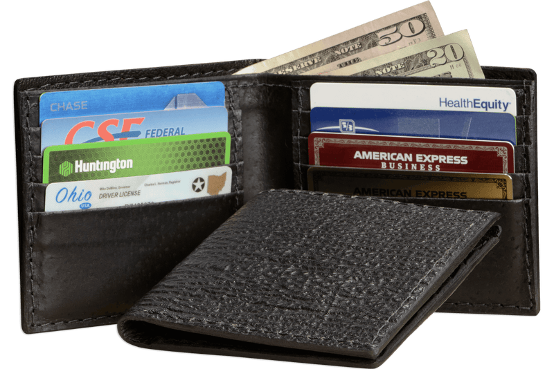Black Shark Bifold Wallet Medium 6 Card Slots 
