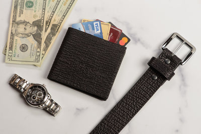 Black Shark Bifold Wallet - Bullhide Belts