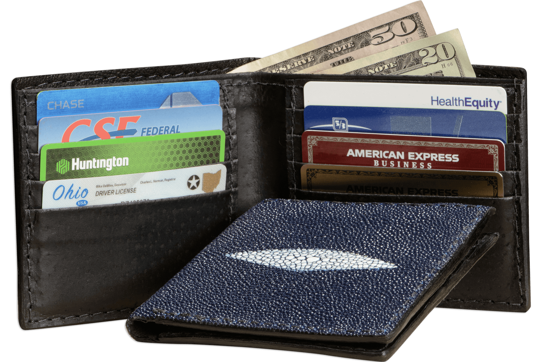 [オリジナル] S1 Bifold wallet 二つ折り財布　ネイビー pro_exoticbifold_stingray_blue