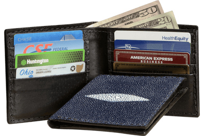 Blue Stingray Bifold Wallet - Bullhide Belts