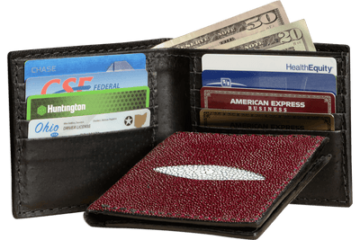 Burgundy Stingray Bifold Wallet - Bullhide Belts