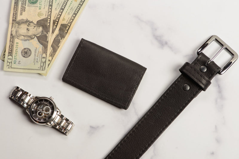 Black American Bison Credit Card & Business Card Wallet - Bullhide Belts