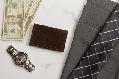 Brown Hippopotamus Credit Card & Business Card Wallet - Bullhide Belts